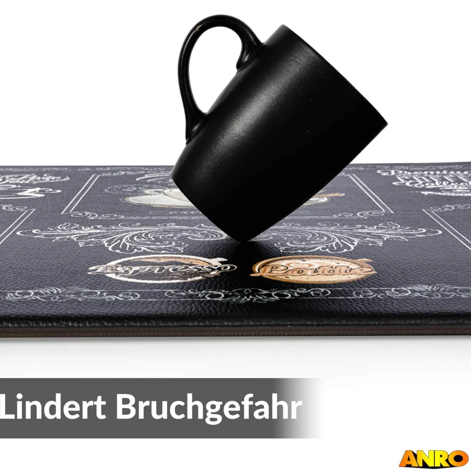 Anti Ermüdungsmatte Arbeitsplatzmatte Stehmatte Bodenmatte Küchenläufer rutschfest Kaffee
