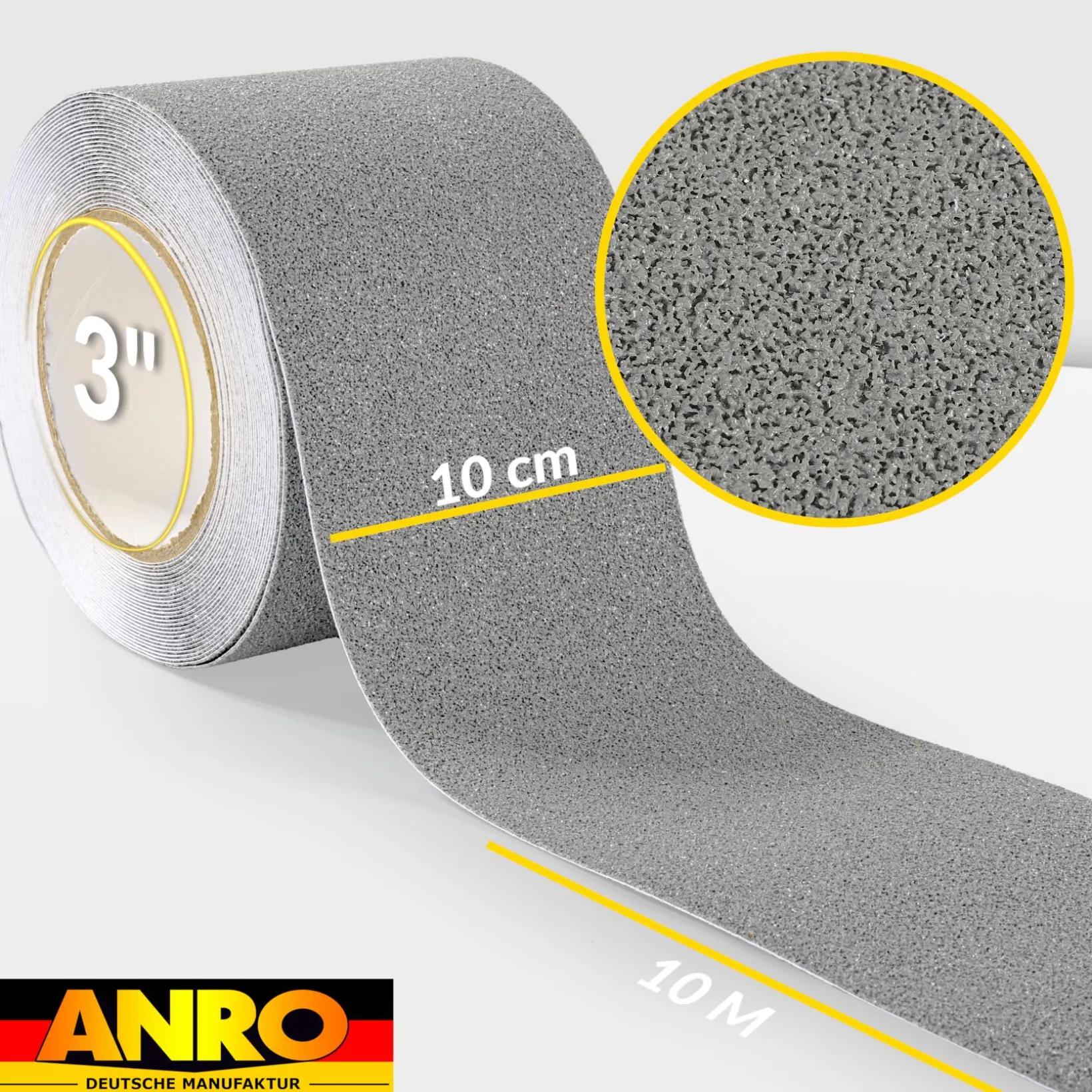 Antirutsch Klebeband selbstklebend anti-rutsch Tape Band Klebestreifen FixoFlex Breite 5 & 10cm Grau 10m Rolle