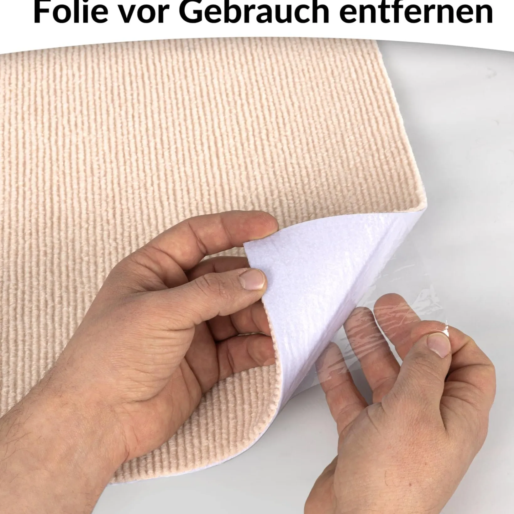 Antirutschmatte Bodenmatte selbsthaftend Teppich Bodenbelag in Meterware Creme