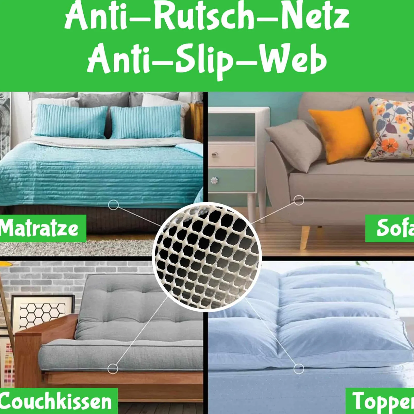 Antirutschmatte Teppich rutschfest Teppichstopper Teppichunterlage 4 Breiten