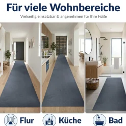 Badematte Badteppich Badezimmer Teppich Mikrofaser Anthrazit