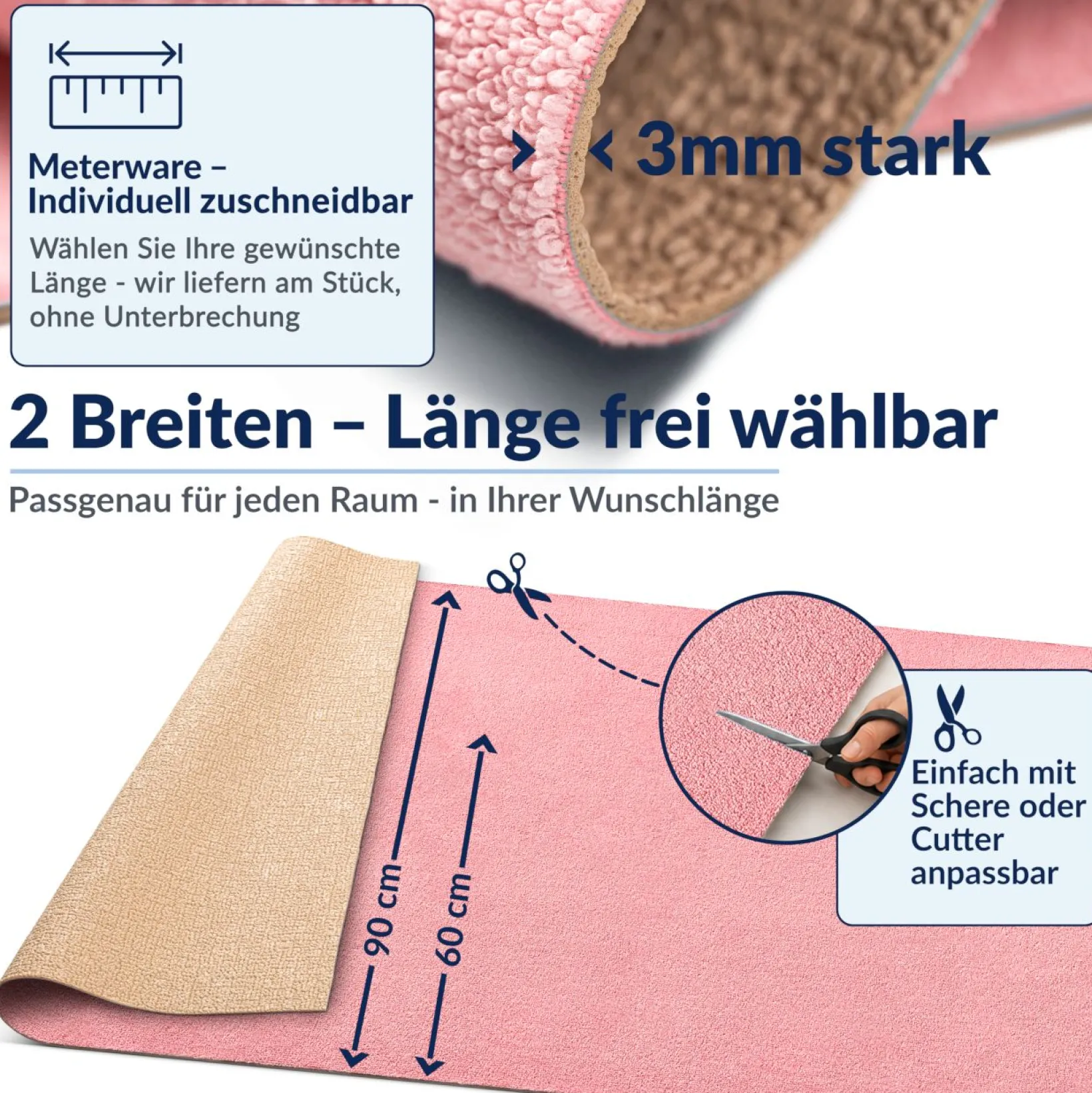 Badematte Badteppich Badezimmer Teppich Mikrofaser Rosa