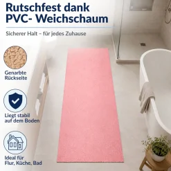 Badematte Badteppich Badezimmer Teppich Mikrofaser Rosa