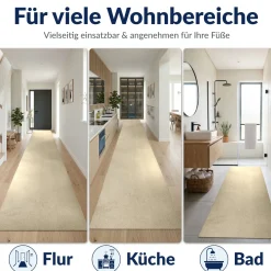 Badematte Badteppich Badezimmer Teppich Mikrofaser Beige
