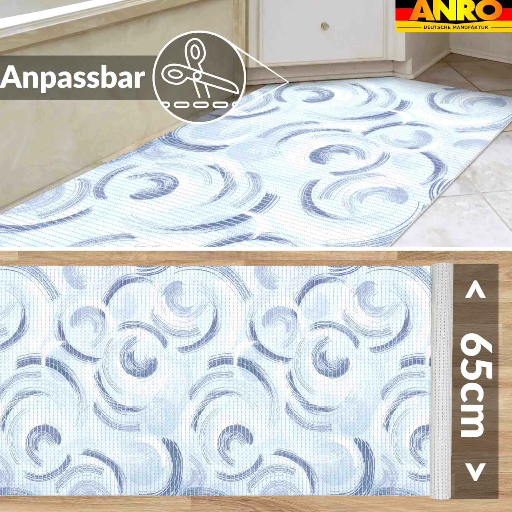 Badematte Weichschaummatte Badvorleger Duschvorleger rutschfest 65cm