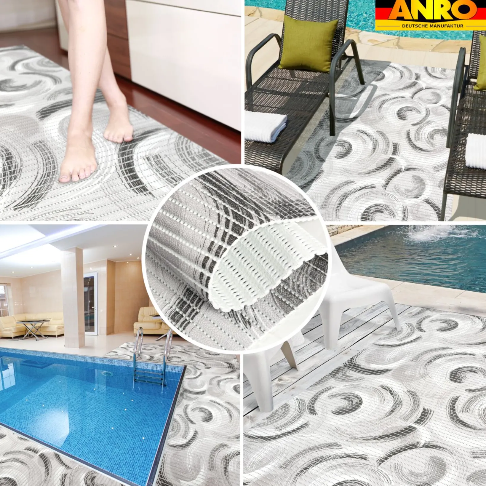 Badematte Weichschaummatte Badvorleger Duschvorleger rutschfest 65cm