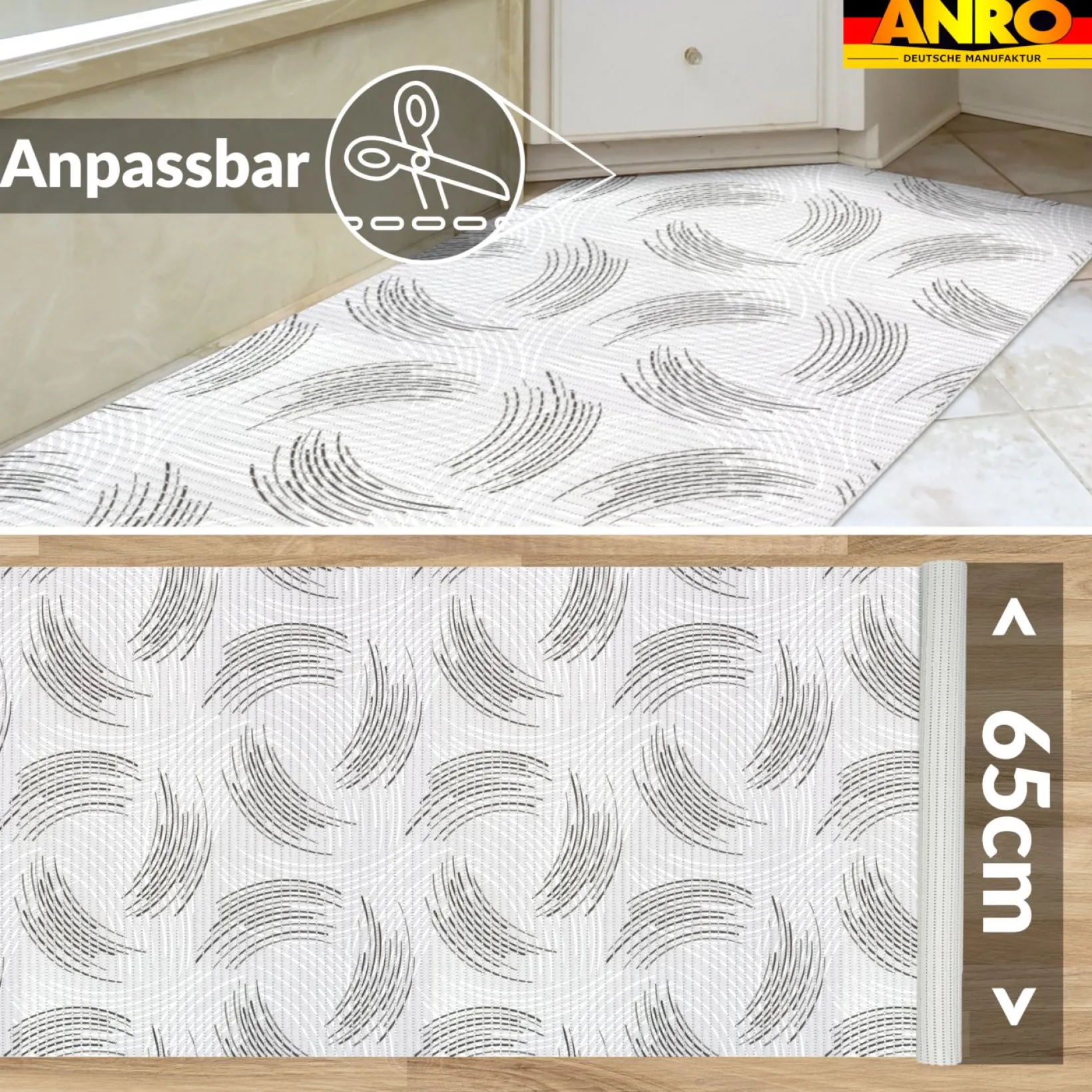 Badematte Weichschaummatte Badvorleger Duschvorleger rutschfest 65cm