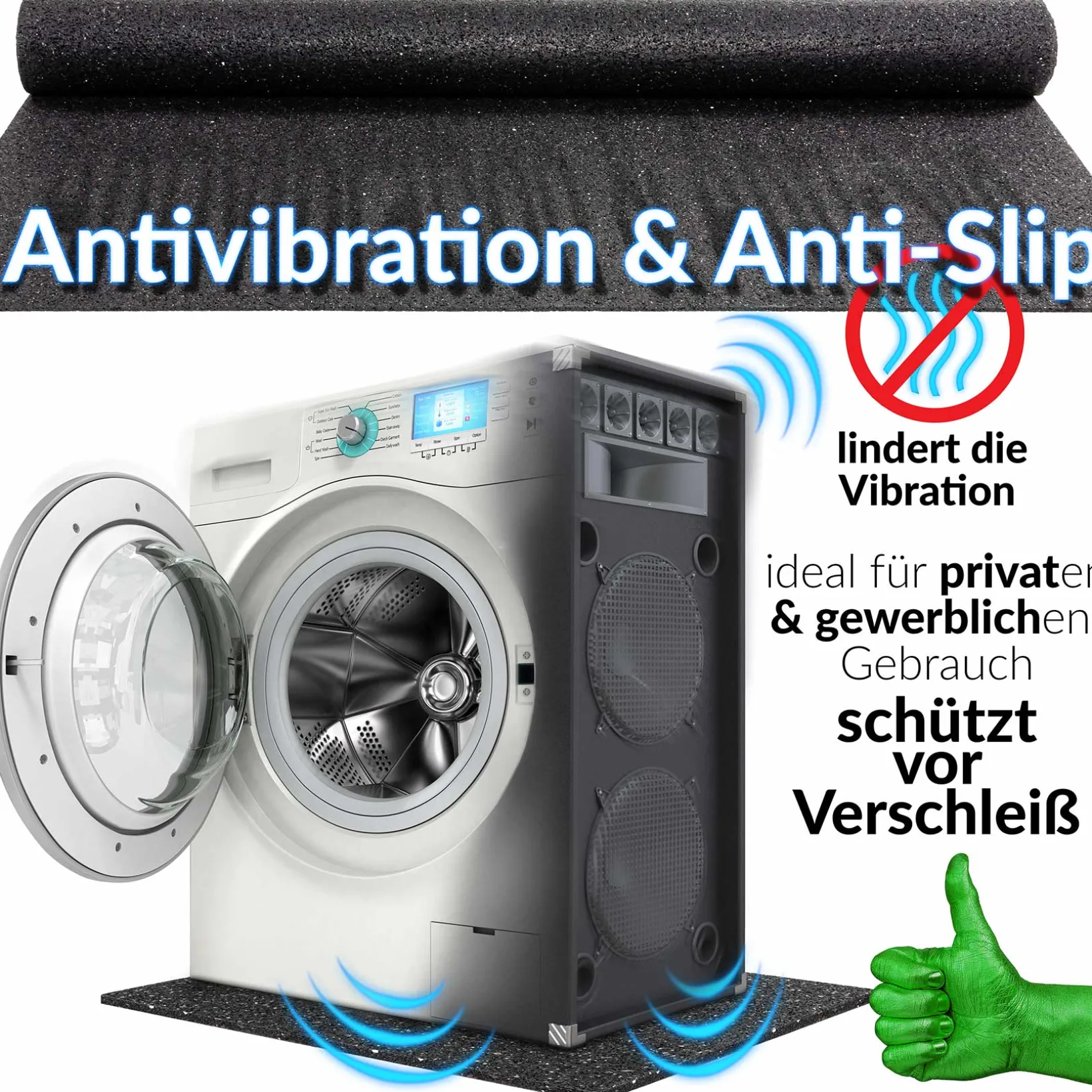 Bautenschutzmatte Bauschutzmatte Antivibrationsmatte 5mm Meterware 80/100cm