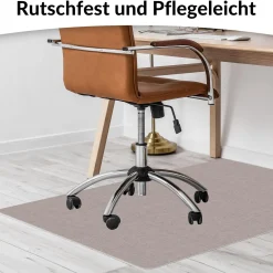 Bodenschutzmatte Bürostuhlunterlage Schreibtischstuhl Unterlage Teppich selbsthaftend NEMESIS Beige