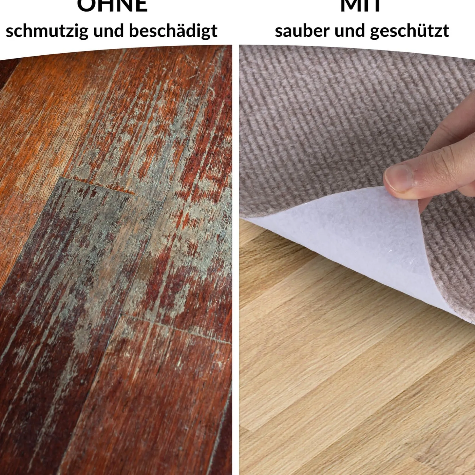 Bodenschutzmatte Bürostuhlunterlage Schreibtischstuhl Unterlage Teppich selbsthaftend NEMESIS Beige