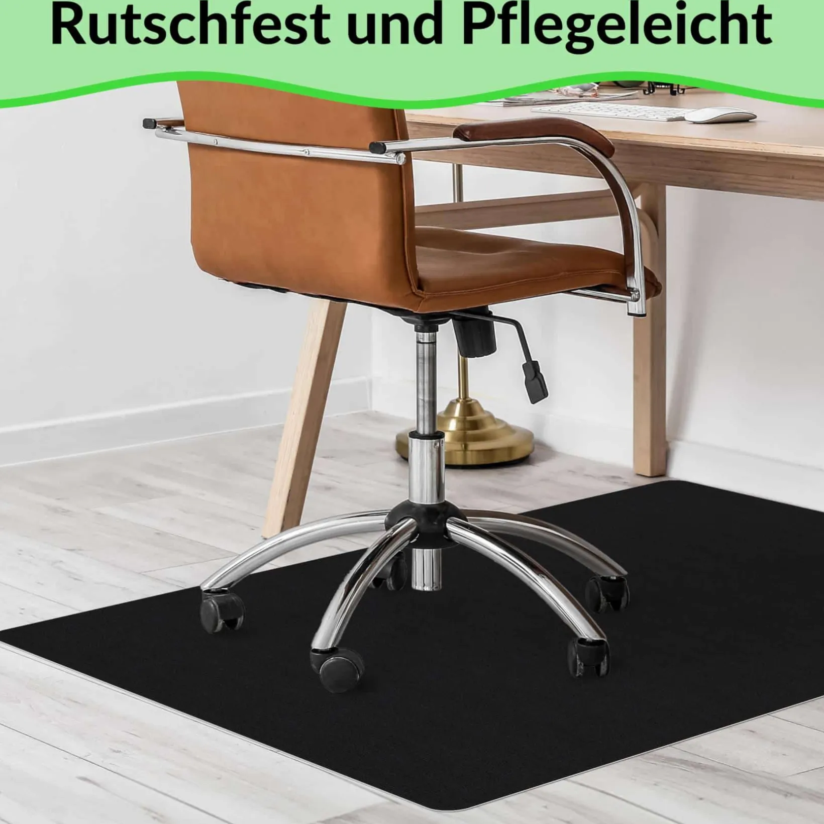 Bodenschutzmatte Bürostuhlunterlage Schreibtischstuhl Unterlage Teppich selbsthaftend NEMESIS Schwarz