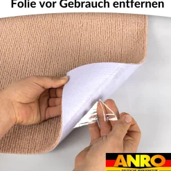 Bodenschutzmatte Bürostuhlunterlage Schreibtischstuhl Unterlage Teppich selbsthaftend NEMESIS Hellbraun