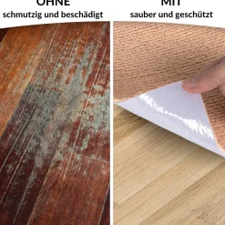 Bodenschutzmatte Bürostuhlunterlage Schreibtischstuhl Unterlage Teppich selbsthaftend NEMESIS Hellbraun