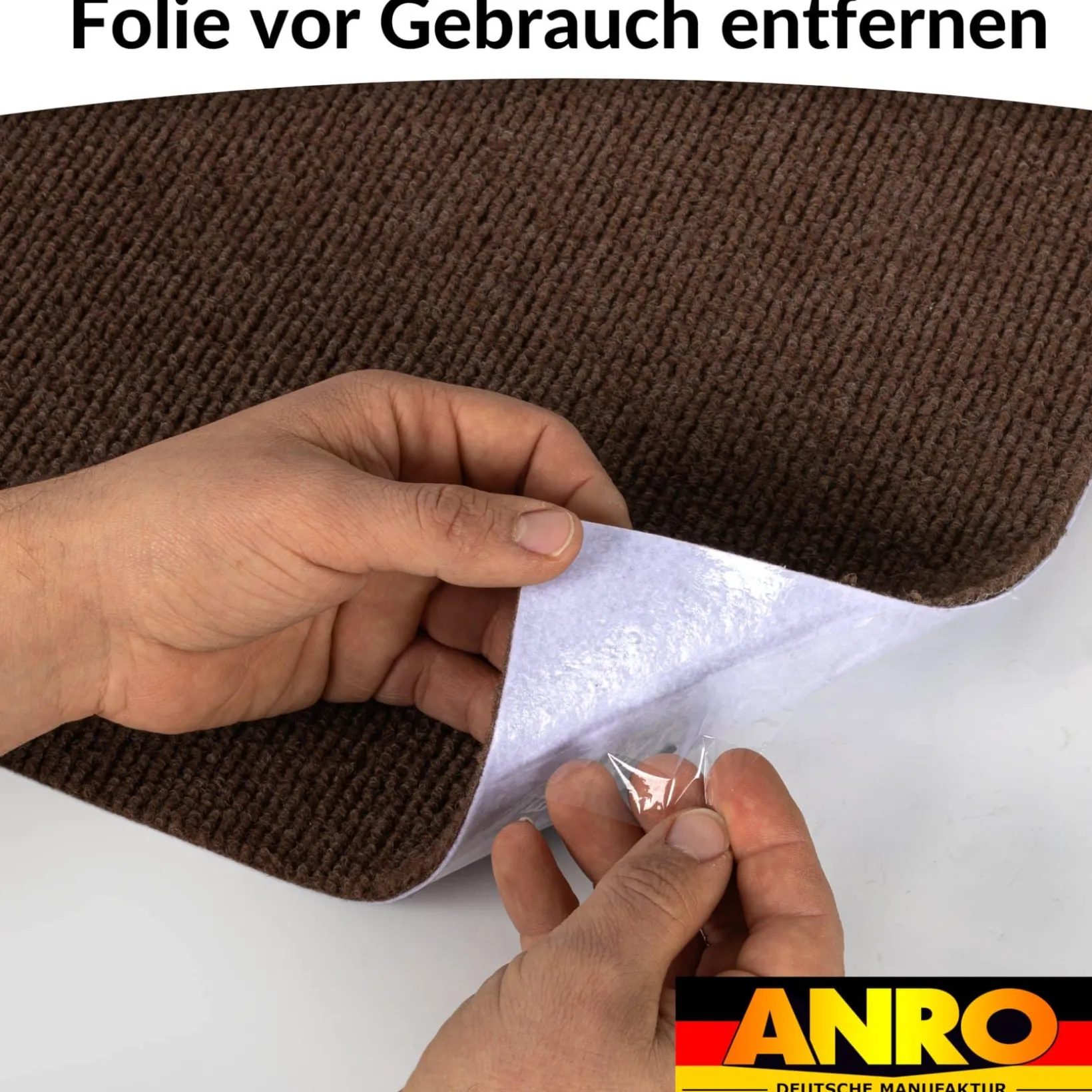 Bodenschutzmatte Bürostuhlunterlage Schreibtischstuhl Unterlage Teppich selbsthaftend NEMESIS Schoko