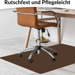 Bodenschutzmatte Bürostuhlunterlage Schreibtischstuhl Unterlage Teppich selbsthaftend NEMESIS Schoko