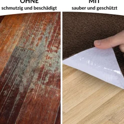 Bodenschutzmatte Bürostuhlunterlage Schreibtischstuhl Unterlage Teppich selbsthaftend NEMESIS Schoko