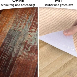 Bodenschutzmatte Bürostuhlunterlage Schreibtischstuhl Unterlage Teppich selbsthaftend NEMESIS Creme