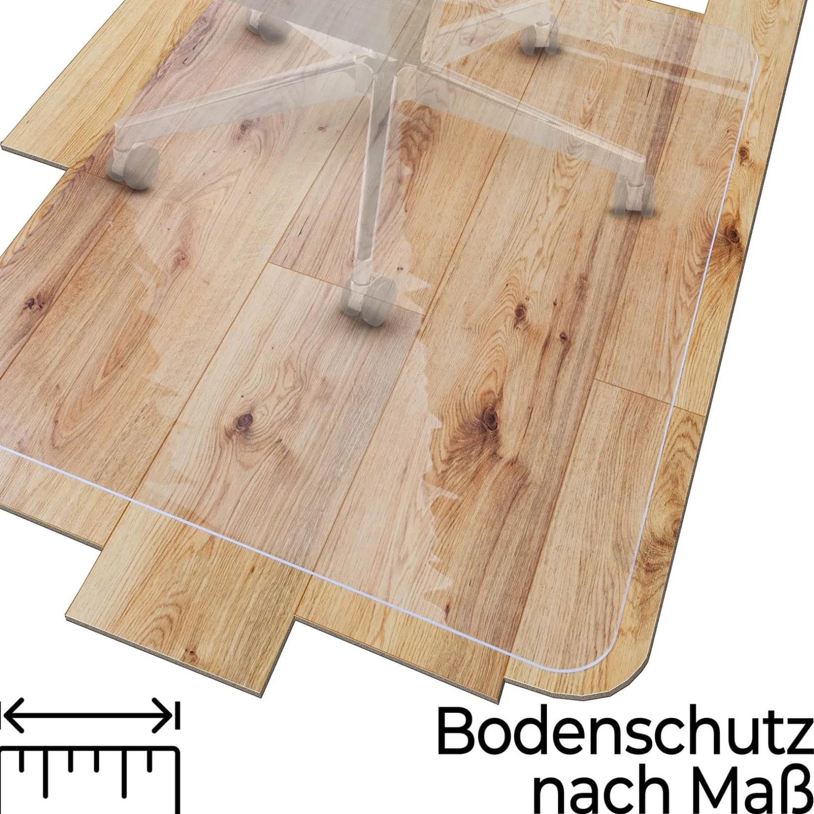 Bürostuhlunterlage Bodenschutzmatte transparent nach Maß 2mm Dicke