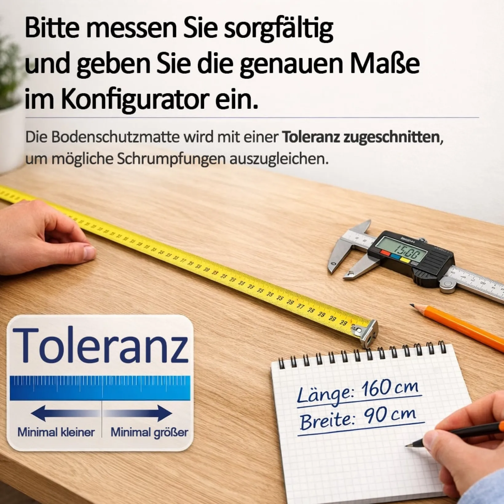 Bürostuhlunterlage Bodenschutzmatte transparent nach Maß 2mm Dicke