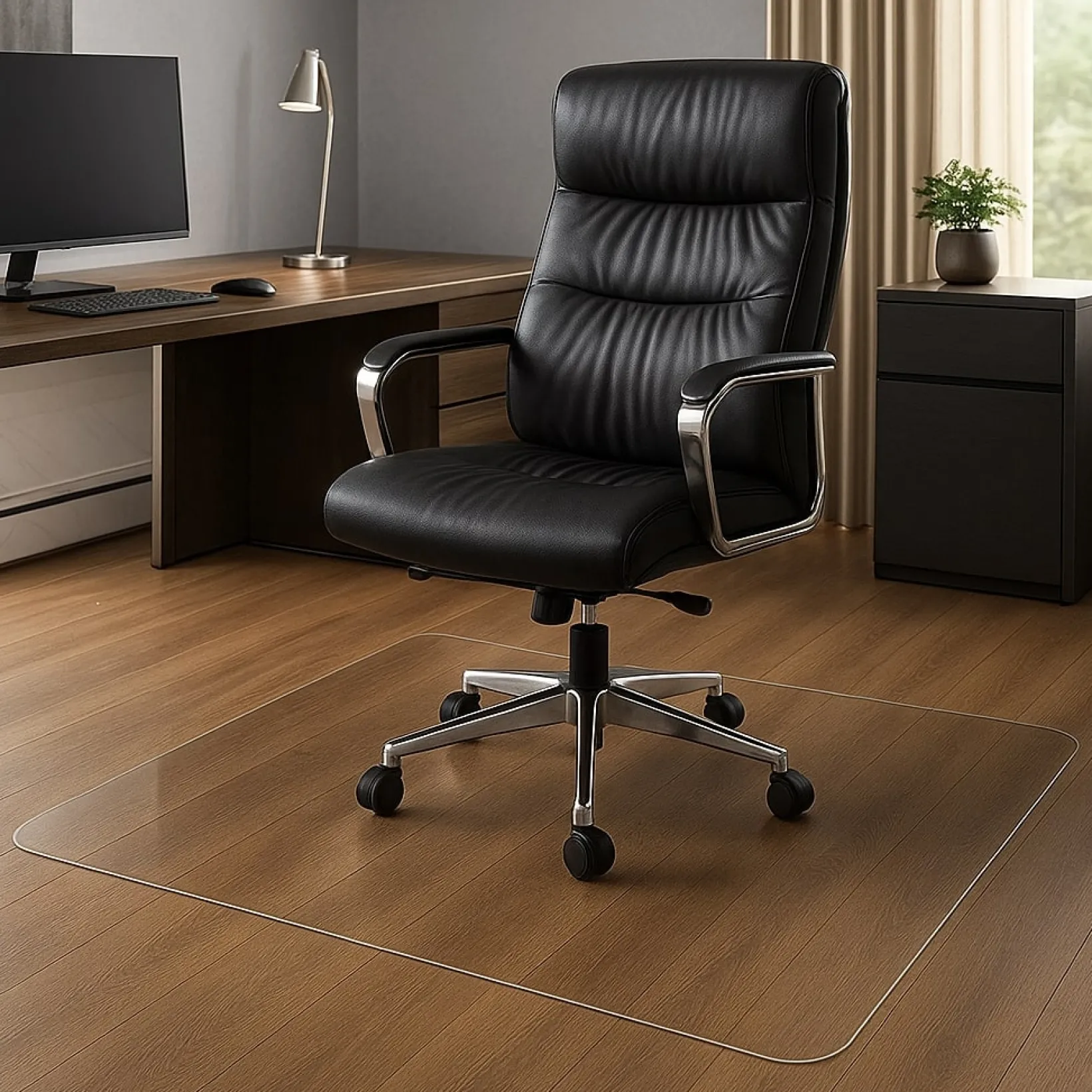 Bürostuhlunterlage Bodenschutzmatte transparent nach Maß 3mm Dicke