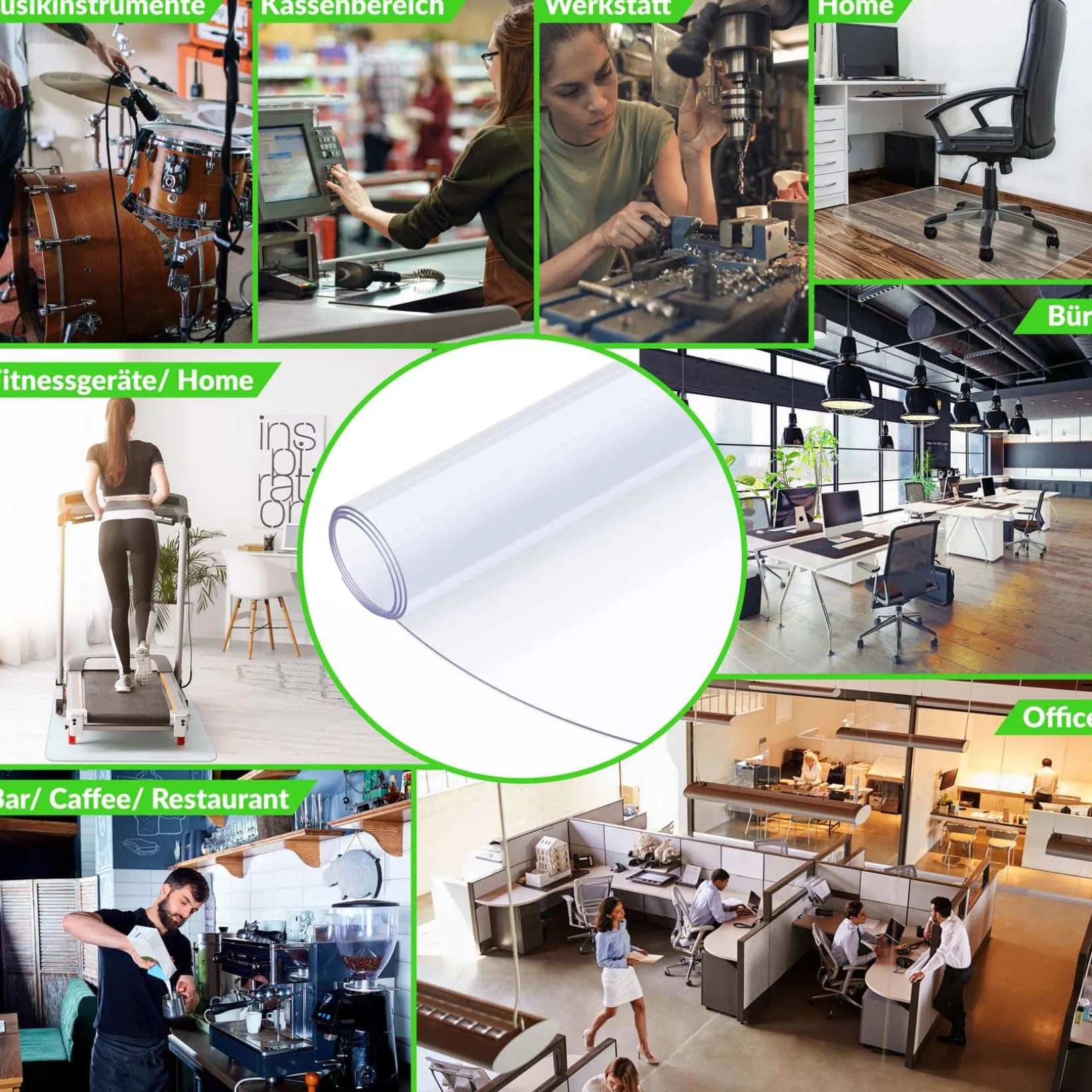 Bürostuhlunterlage Bodenschutzmatte transparent nach Maß 3mm Dicke