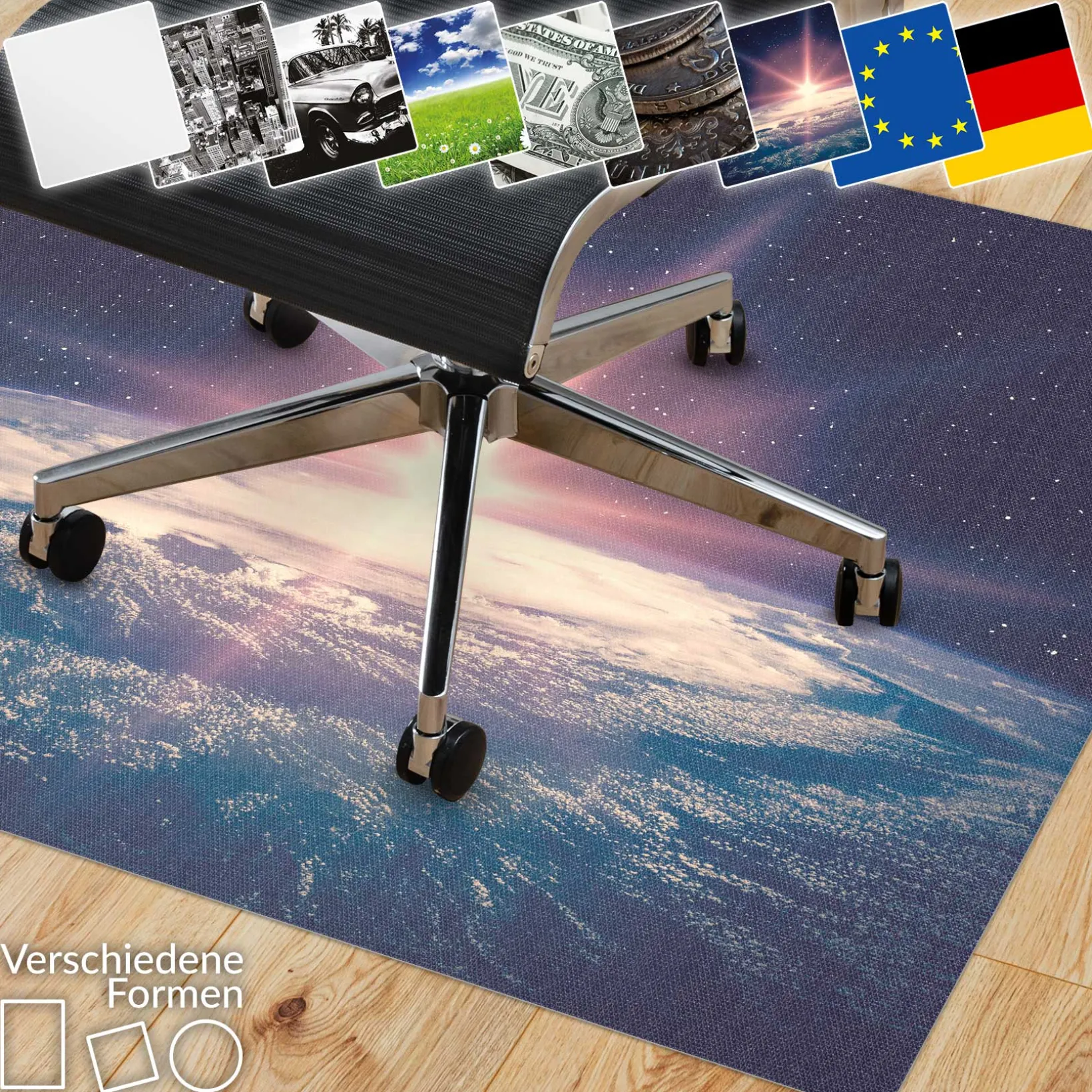 Bürostuhlunterlage Schreibtischstuhl Unterlage Bondeschutzmatte Bürostuhl Digitaldruck 9 Designs