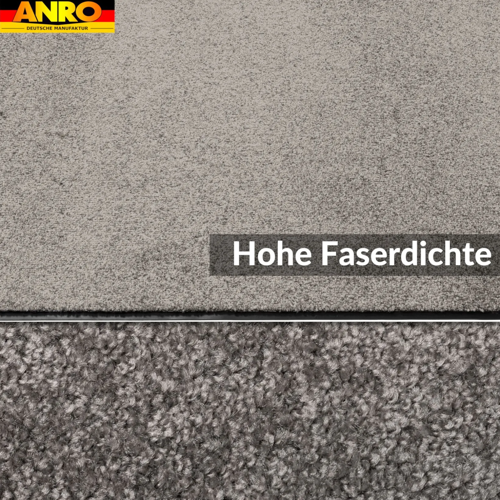 Fußmatte Schmutzfangmatte AMIGO Sauberlaufmatte Schmutzmatte mit Gummirand 8 Größen für innen & außen Grau