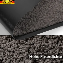 Fußmatte Schmutzfangmatte QUEEN Sauberlaufmatte Schmutzmatte mit Gummirand für innen & außen 5 Größen Anthrazit
