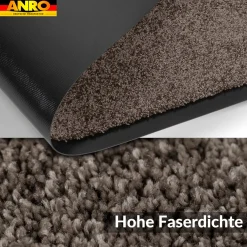Fußmatte Schmutzfangmatte QUEEN Sauberlaufmatte Schmutzmatte mit Gummirand für innen & außen 5 Größen Braun