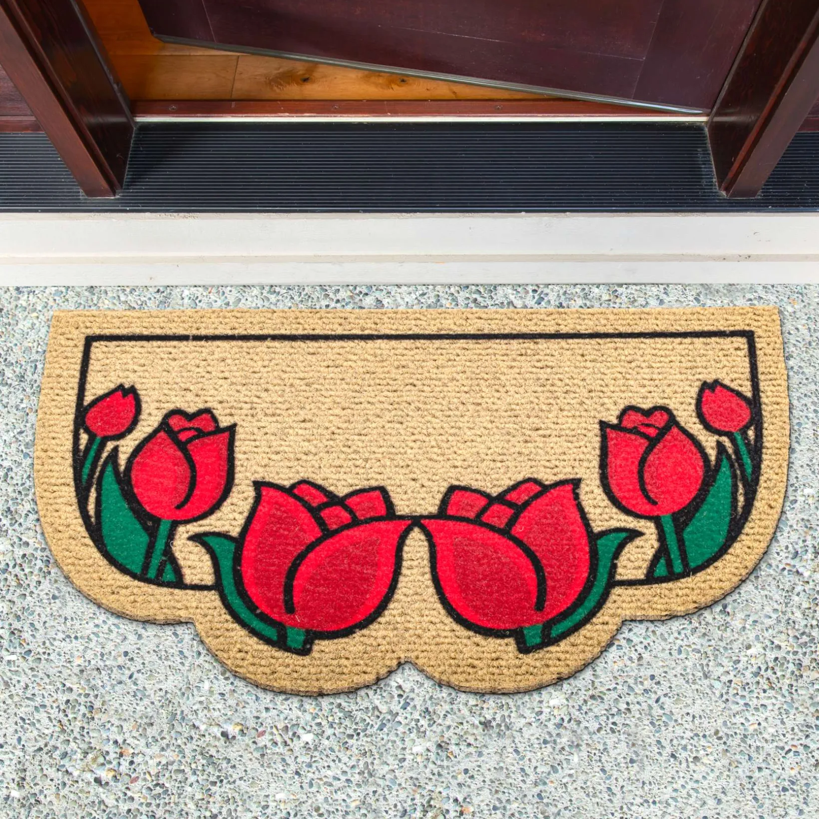 Fußmatte Schmutzfangmatte Türvorleger rutschfest Tulpen 40x70cm