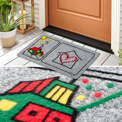 Fußmatte Schmutzfangmatte Türvorleger rutschfest Home Herz 40x70cm