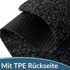 Fußmatte Schuhparkplatz Sauberlaufmatte Türmatte Schwarz in verschiedenen Breiten & Längen