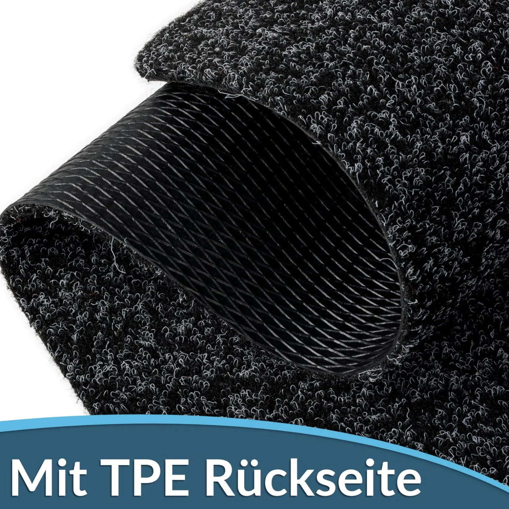 Fußmatte Schuhparkplatz Sauberlaufmatte Türmatte Schwarz in verschiedenen Breiten & Längen