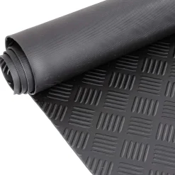 Gummimatte Meterware Riffelblech Gummi Bodenbelag TPE Gummiläufer Riffelblechmatte geruchsarm 3mm Schwarz Breite 140cm