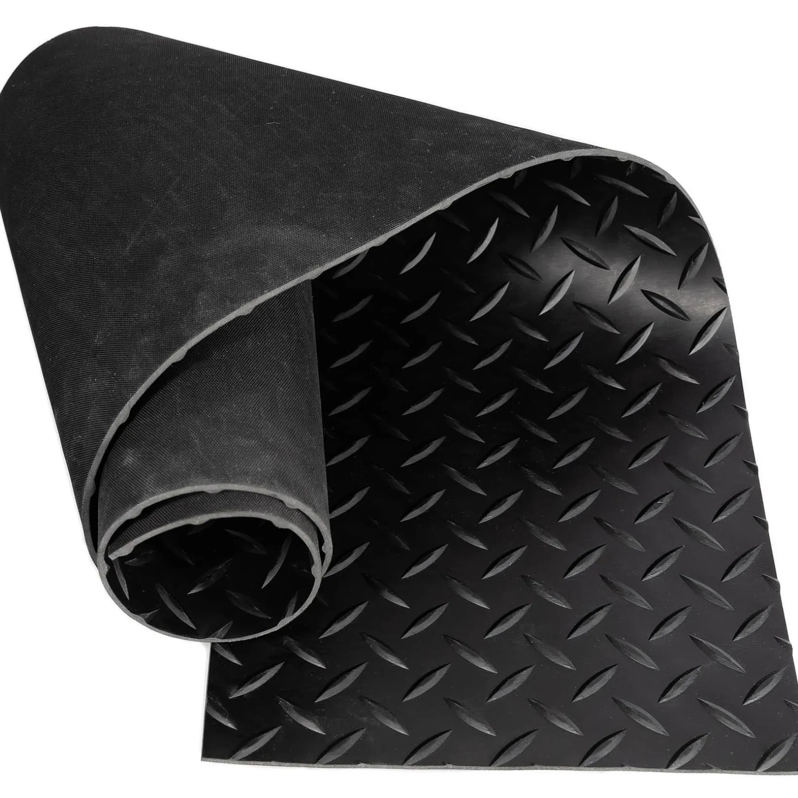 Gummimatte Meterware SBR Gummiplatte Riffelblech Gummi Bodenbelag Schwarz Stärke: 3mm 100cm Breit Gummiläufer