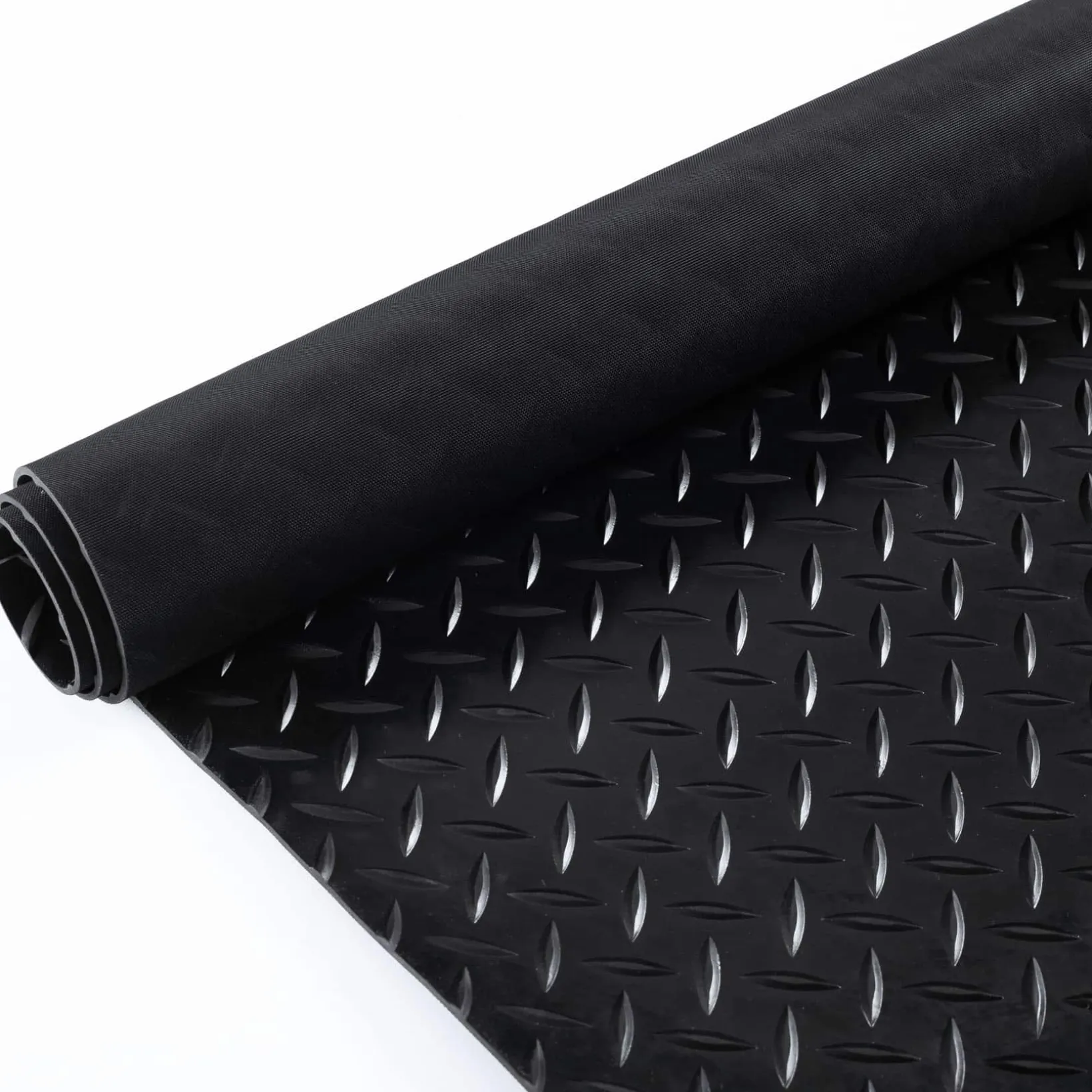 Gummimatte Meterware SBR Gummiplatte Riffelblech Gummi Bodenbelag Schwarz Stärke: 3mm 100cm Breit Gummiläufer