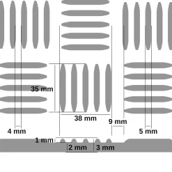 Gummimatten Meterware TPE Gelb Riffelblechoptik geruchsarm Gummi Stärke: 3mm -100 cm Breit Rollenware