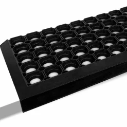 Gummi Stufenmatte Kantenschutz Ringgummi Loch Muster Drainage Treppenstuffen Antirutschmatte 75x25x3cm
