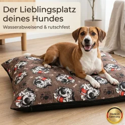 Hundekissen Hundematte abwaschbar Hunde Kissen 4 Größen Hundemotive Braun