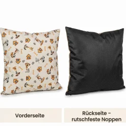 Hundekissen Hundematte abwaschbar Hunde Kissen 4 Größen Hundemotive Beige