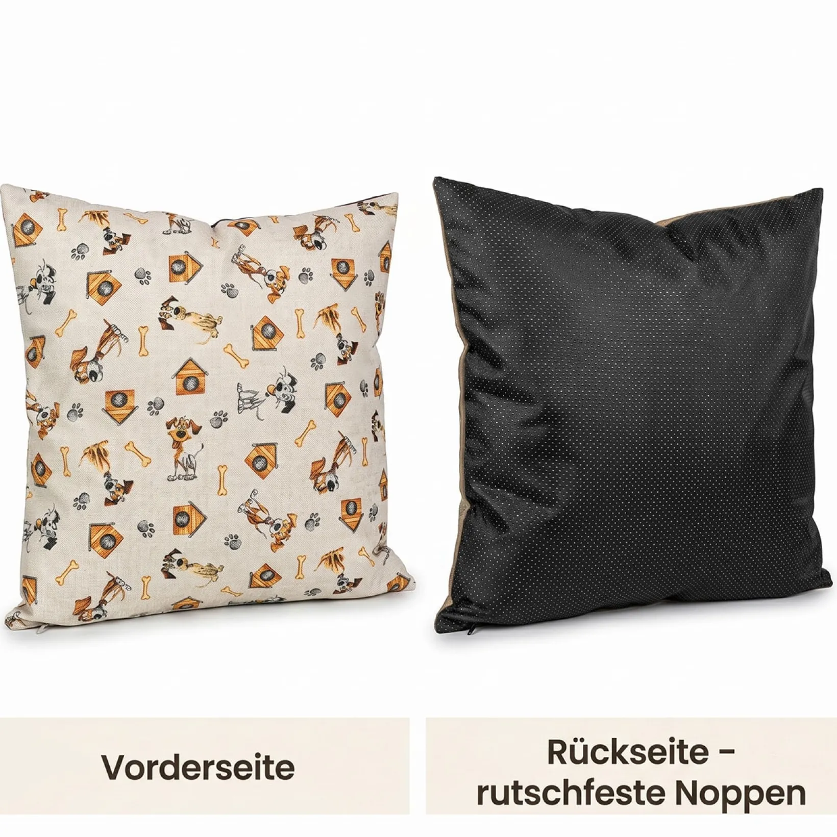 Hundekissen Hundematte abwaschbar Hunde Kissen 4 Größen Hundemotive Beige