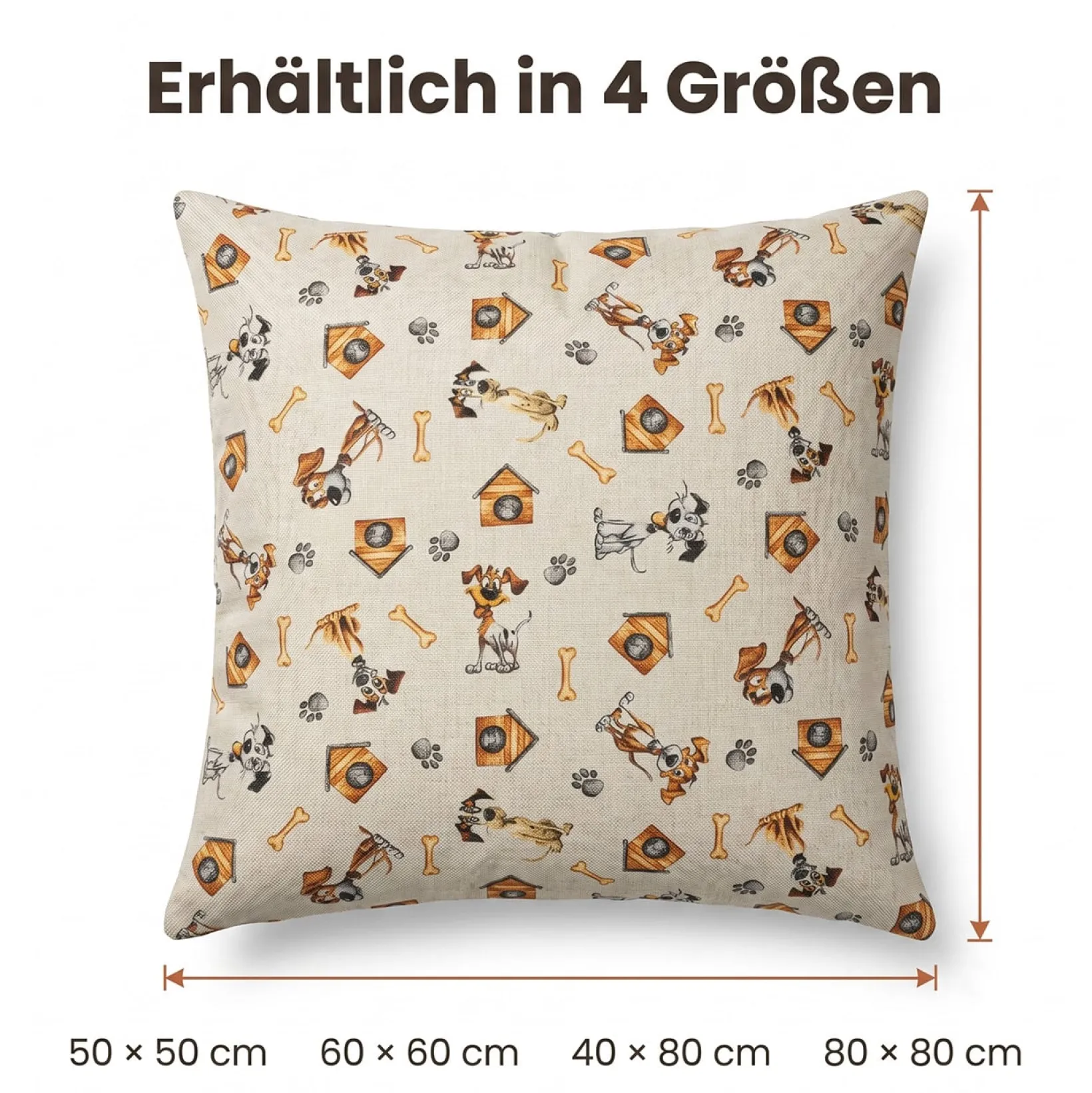 Hundekissen Hundematte abwaschbar Hunde Kissen 4 Größen Hundemotive Beige