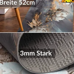 Küchenläufer abwaschbar Küchenteppich rutschfest Teppichläufer Läufer Flur pflegeleicht Elysium 52cm Breite