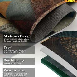 Küchenläufer abwaschbar Küchenteppich rutschfest Teppichläufer Läufer Flur pflegeleicht Triangulum 52cm Breite