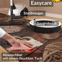 Küchenläufer abwaschbar Küchenteppich rutschfest Teppichläufer Läufer Flur pflegeleicht Holz Liebe 52cm Breite