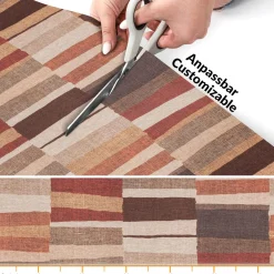 Küchenläufer abwaschbar Teppichläufer Flur Läufer Patchwork rutschfest Breite 65cm Meterware