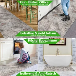 Küchenläufer Holzoptik Küchenteppich rutschfest Meterware