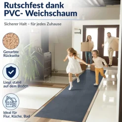 Küchenläufer Küchenteppich abwaschbar Anthrazit Mikrofaser