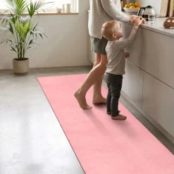 Küchenläufer Küchenteppich abwaschbar Rosa Mikrofaser