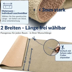 Küchenläufer Küchenteppich abwaschbar Beige Mikrofaser